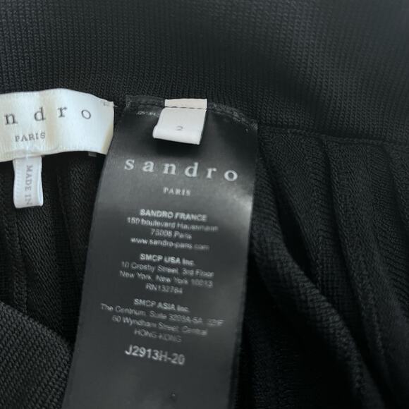 Sandro Croisette racing stripe pleated midi skirt size 2/US M - Picture 10 of 11